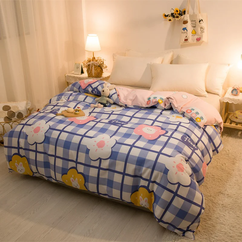 Пододеяльник в пасторальном стиле для принцесс покрывало синего и розового