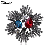 donia jewelry europe and the united states new fashion retro brooch big glass flower brooch scarf brooch hat pin christmas gift