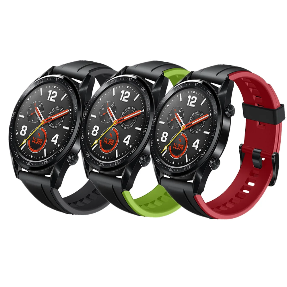 Ремешок спортивный для смарт-часов Huawei Watch GT 2 & силиконовый браслет Xiaomi Amazfit Stratos