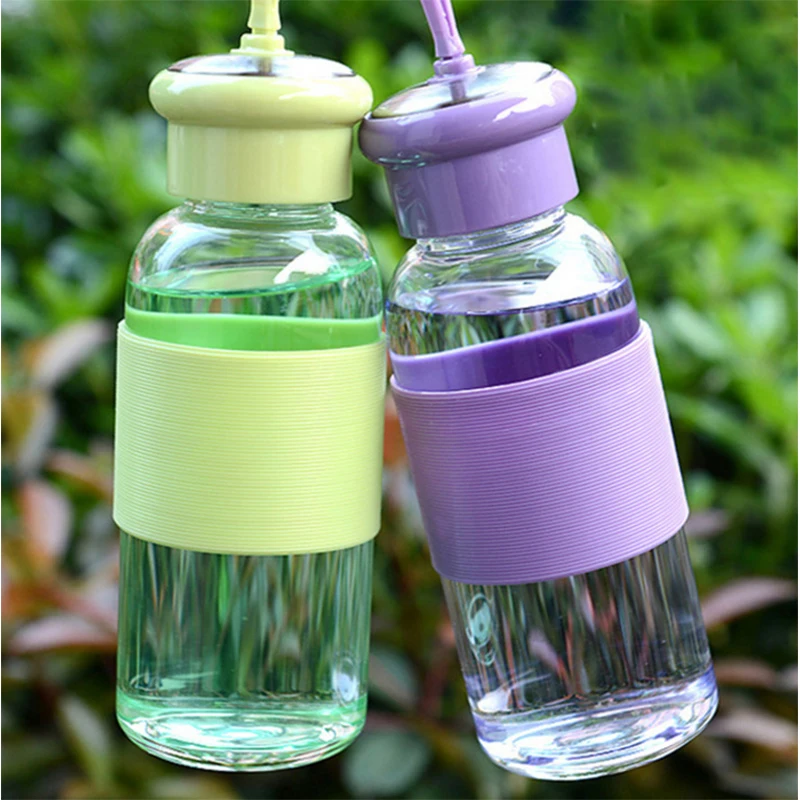 Портативный дорожный чайник 420 мл маленькая Стильная стеклянная бутылка для воды