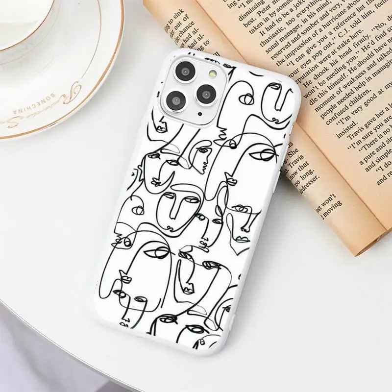 

Funny Face Abstract Cartoon Phone Case Candy Color White for iPhone 11 pro XS MAX 8 7 6 6S Plus X 5S SE 2020 XR