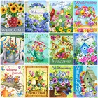 Алмазная картина HUACAN, квадратнаякруглая, вышивка крестиком с изображением цветка, алмазная вышивка, птица, декоративная мозаика для дома