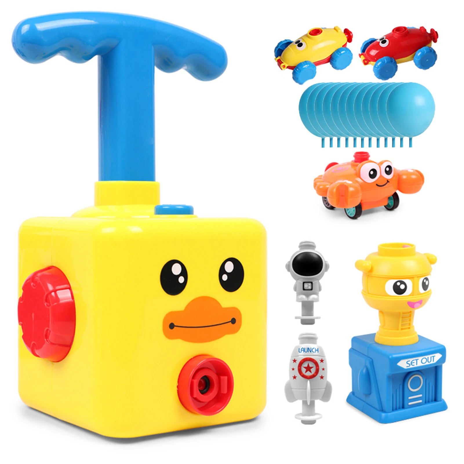 

Balloon Powered Car With Launch Tower, Inertial Power Balloon Car Toy, Aerodynamic Cars With 12 Balloons, Fun Educational Toys