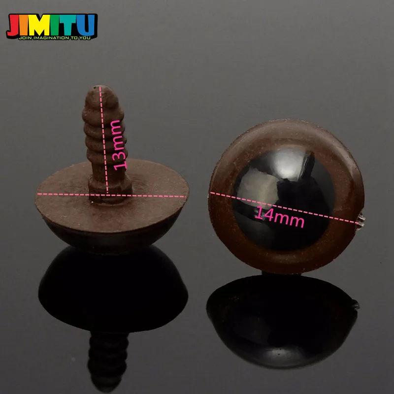 JIMITU красочные пластиковые глаза для кукол 14 мм 100 шт. DIY игрушки кукольных ремесел