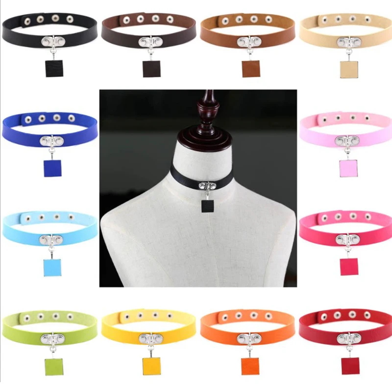 

Harajuku колье-чокер, сексуальные, экокожа (полиуретан), кожаная женская обувь воротник квадратный гот колье-чокер в готическом стиле, хит прода...