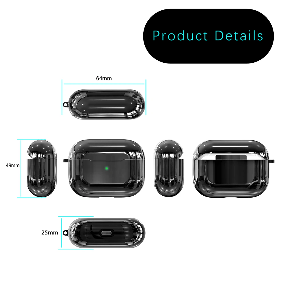 Для AirPods Pro Чехол с тонким покрытием TPU Силиконовый противоударный защитный чехол