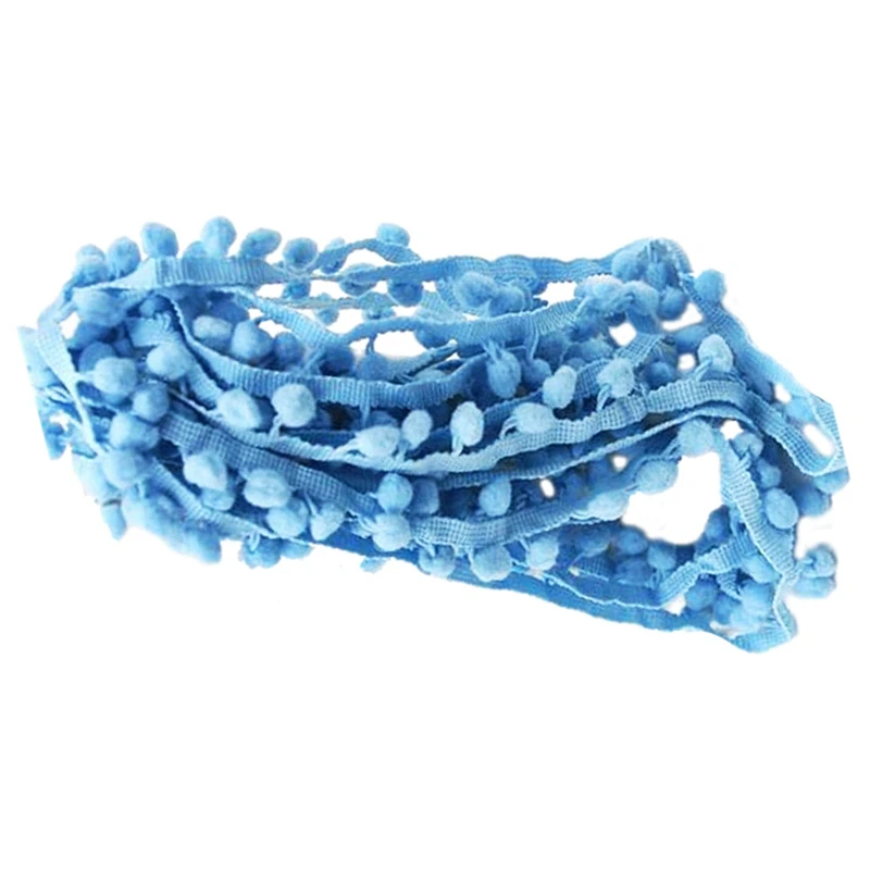 Промо-акция! 2 полосы 20 ярдов 10 мм помпон отделка мяч лента с бахромой DIY Швейные