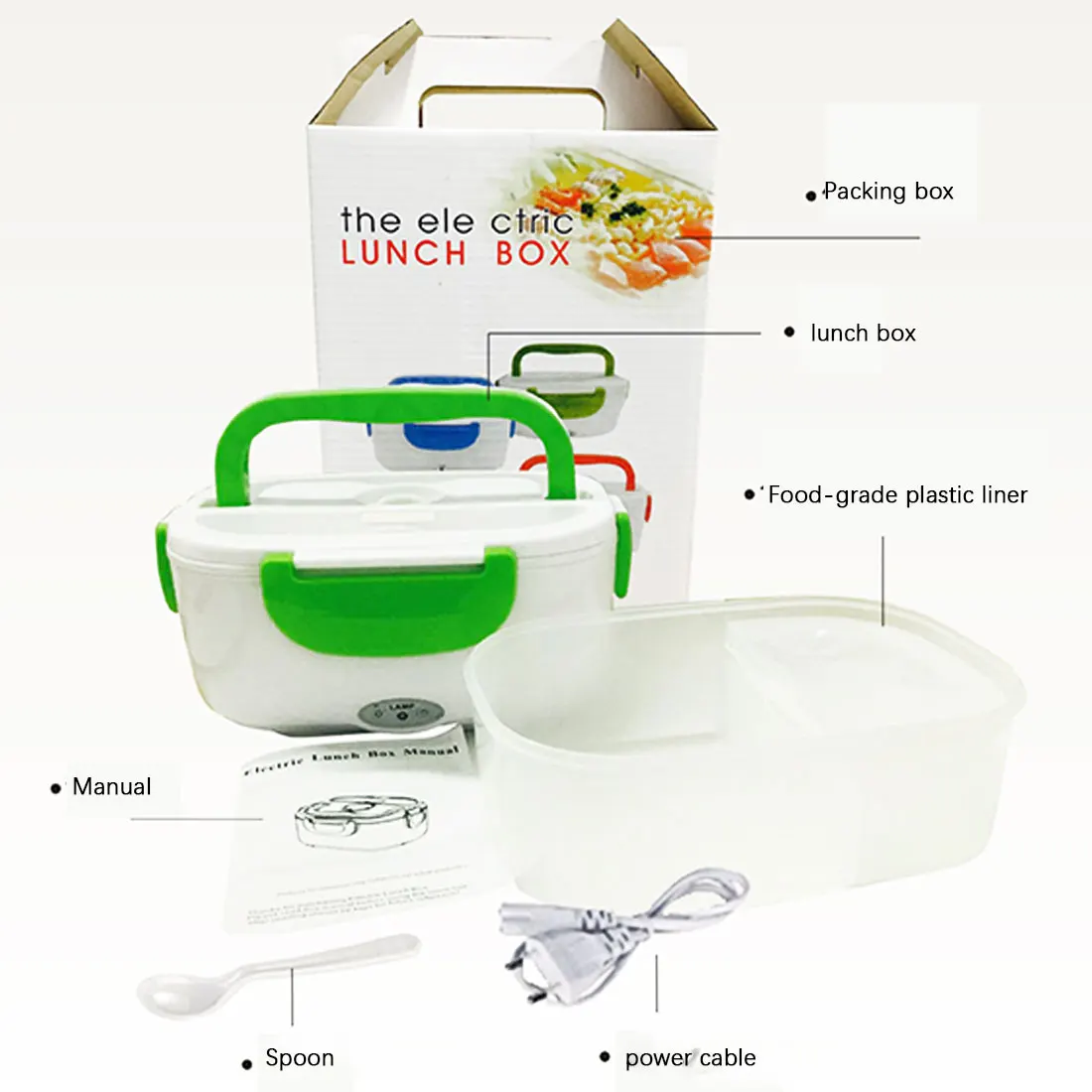 Ланч-бокс портативный Электрический из нержавеющей стали 12 В 24 110 220 | Автомобили и