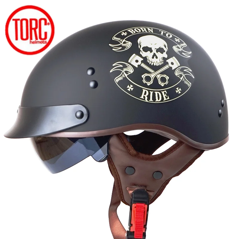 

TORC T55 мотоциклетный шлем с открытым лицом Половина лицевая сторона внутренняя Солнечная линза винтажный скутер Casco Moto Ретро шлем Capacetes para moto