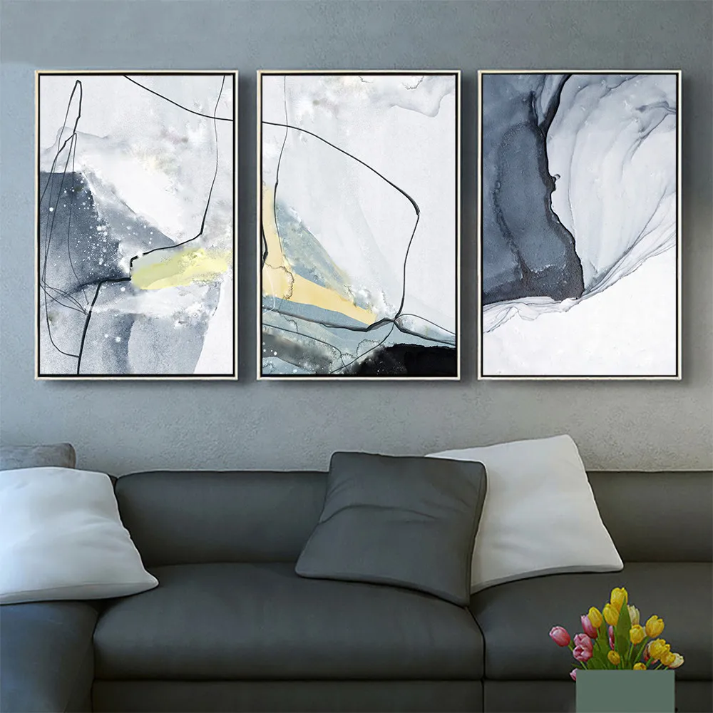 Холст постер из шелковой ткани на заказ мраморная синий номер плакат с модным