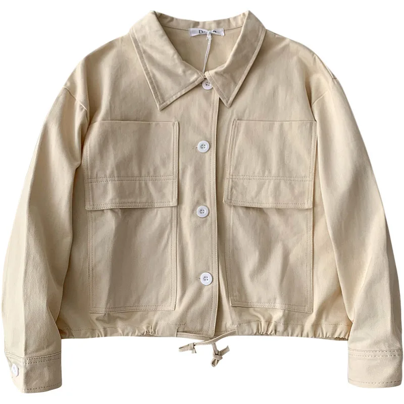 

Yeeloca Retro Casual Jacket Women Spring 2021 New Lapel Solid Single Breasted Loose Coat Hong Kong Gentle Wind Top