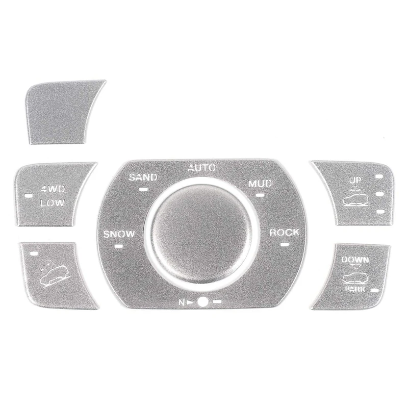 

Для Jeep Grand Cherokee 2011-2020 кнопки управления четырехколесным приводом декоративная крышка отделка стикер аксессуары, серебристый алюминий