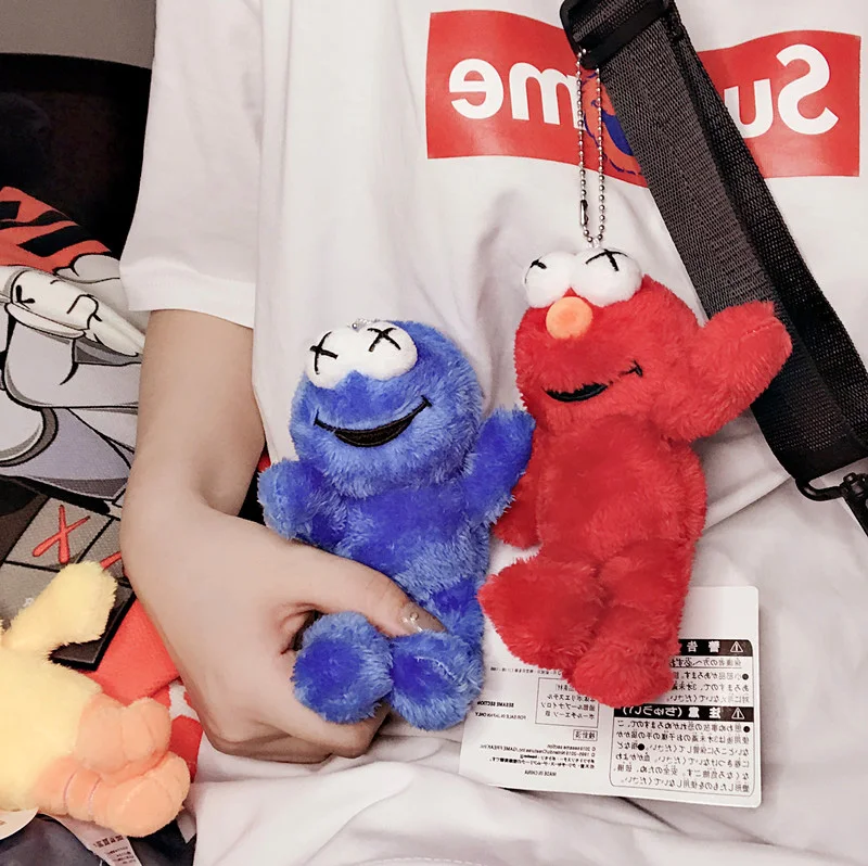 5 Style 15Cm Ins Sesame Street Elmo CookieMonster Erine Fashion Brand Bag Pendant Plush Doll School keychain | Игрушки и хобби