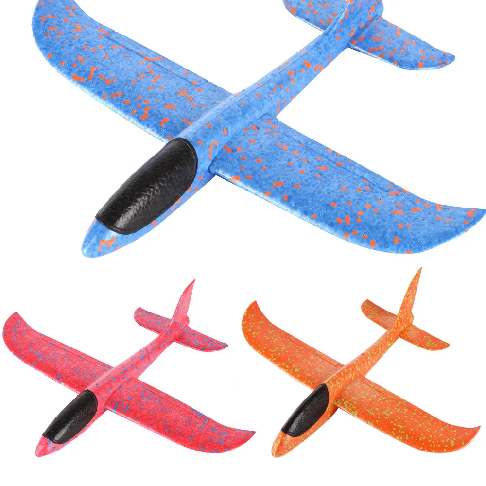 

2021 NEW Large Foam Aircraft Toy Hand Throw Flight Glider Aircraft Airplane DIY Model Toy Throwing Roundabout Airplane Kid Gifts