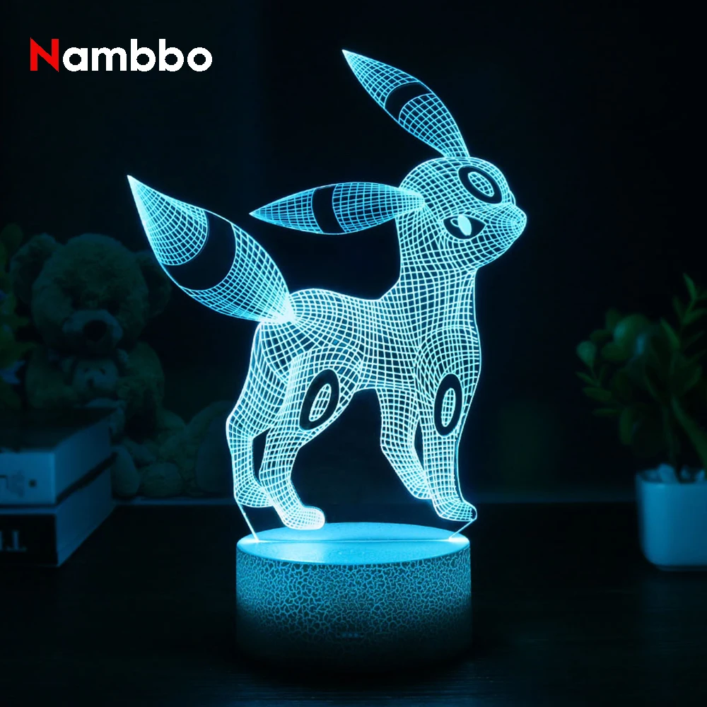 Мультяшная игра Покемон 3D лампа Eevee декоративная настольная Umbreon Vaporeon Espeon роль