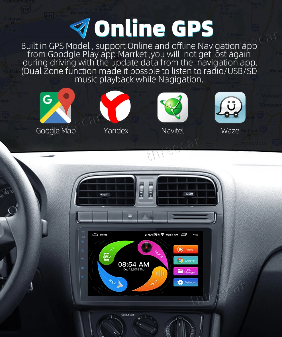 Мультимедийный плеер на Android универсальная Автомагнитола 2 5D с GPS bluetooth для Volkswagen