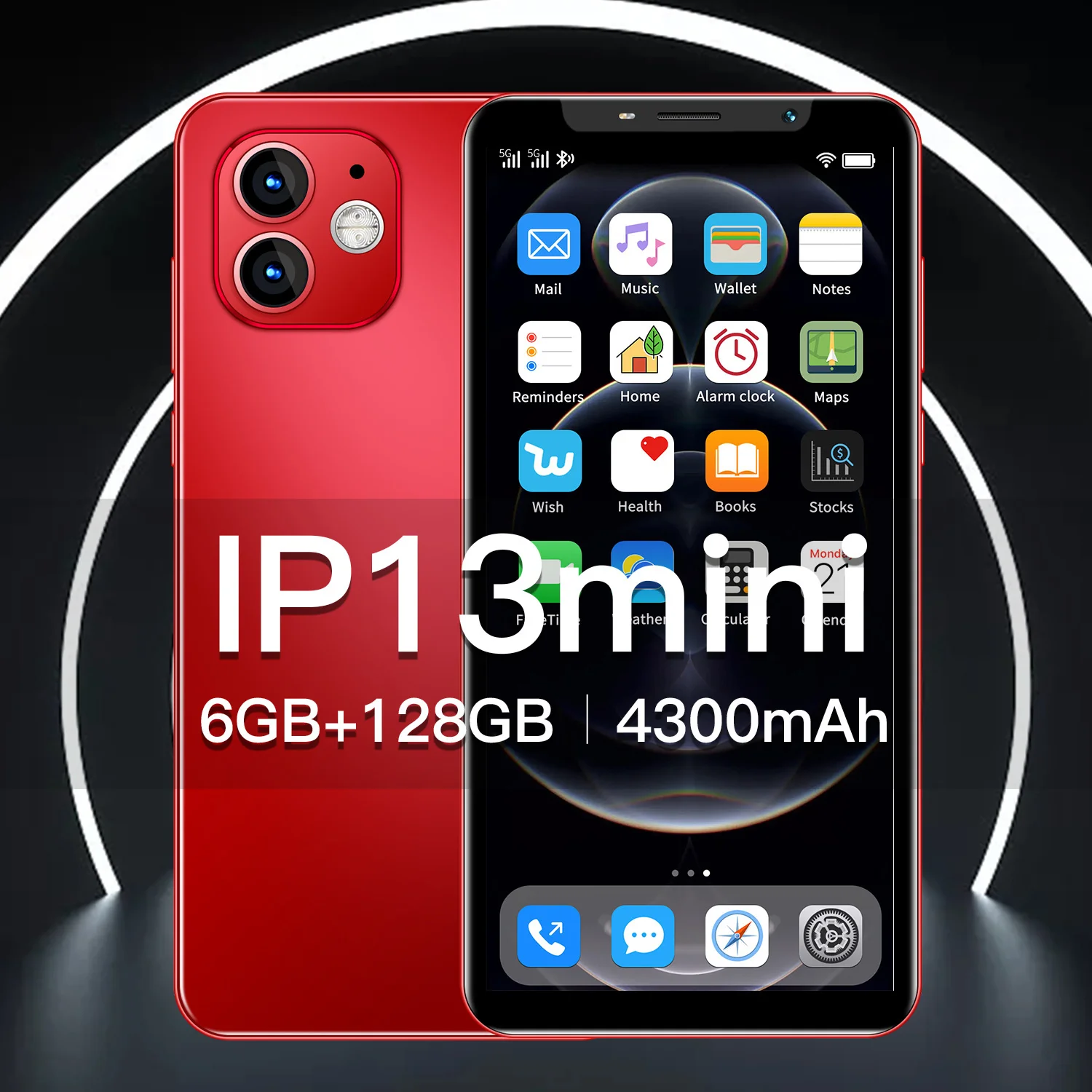 

Global Version Full Screen IP13mini 4.72 Inch Smartphone 21MP 6+128GB Android10 Mobilephone Face Unlock 4300mAH 5G Network Phone