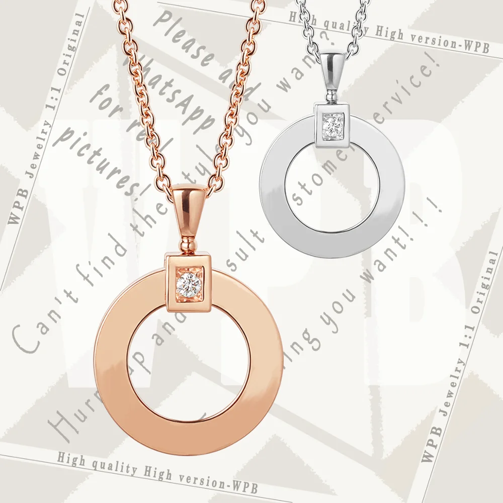 

WPB ожерелья высокого качества 1:1 оригинальный Римский классический логотип сверкающие полые круглые подвески ожерелья женские пары