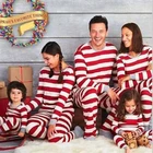 Рождественская семейная одежда, осенняя и зимняя одежда для родителей и детей, полосатые Семейные одинаковые наряды, мозаичная детская одежда
