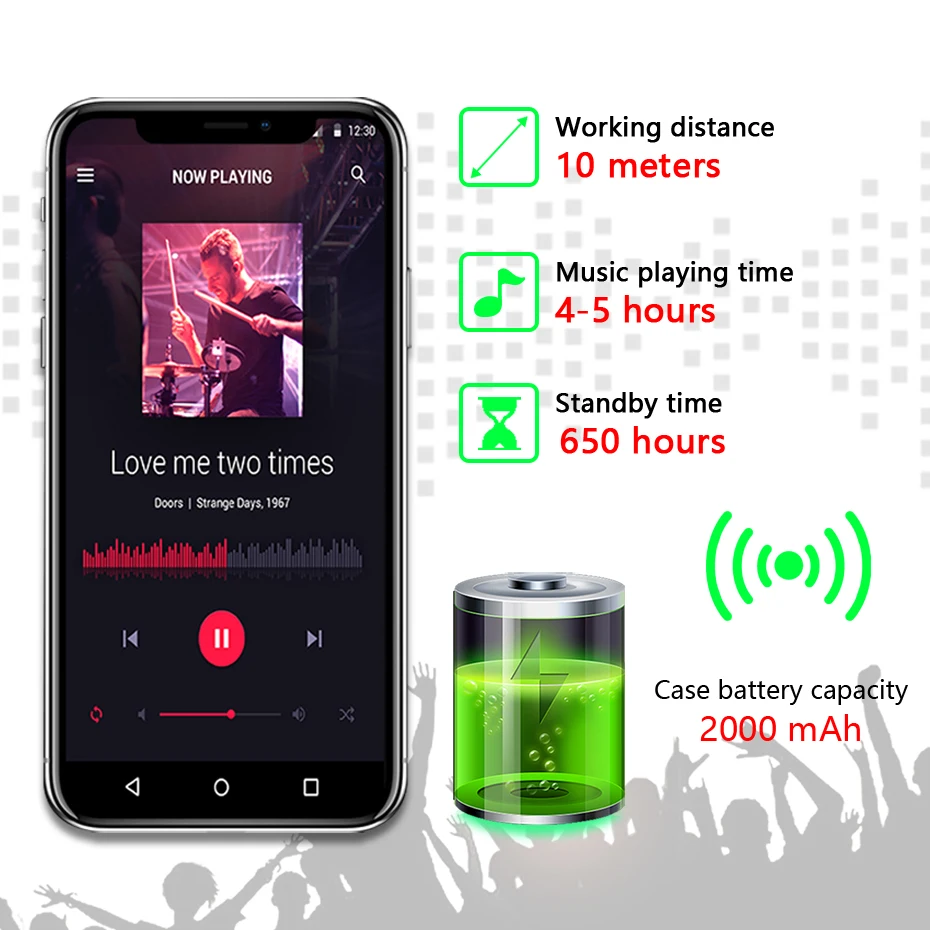 Наушники для ТВ Беспроводной, bluetooth-гарнитура с микрофоном стерео наушники мини в ухо двойной микрофон с зарядной коробкой
