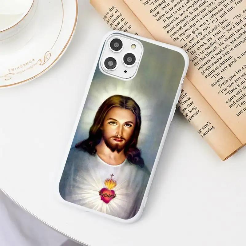 

Jesus Sacred Heart Phone Case Candy Color for iPhone 6 6S 7 8 11 12 XS X SE 2020 XR mini pro Plus MAX funda
