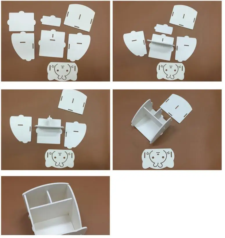 XRHYY настольная коробка деревянный Настольный органайзер сделай сам мультфильм