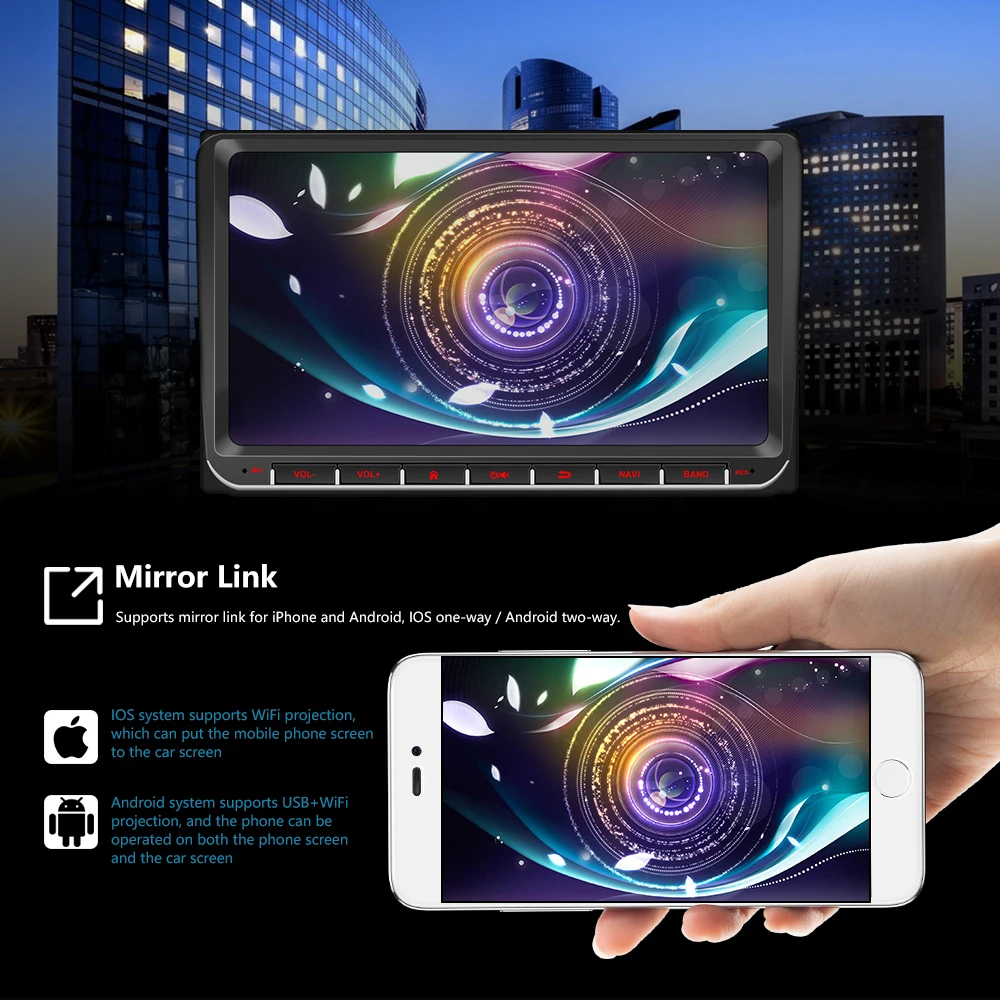 AUSEK 2 Din Android 9 &quotАвтомобильный мультимедийный плеер GPS радио для VW Volkswagen Golf skoda 2din