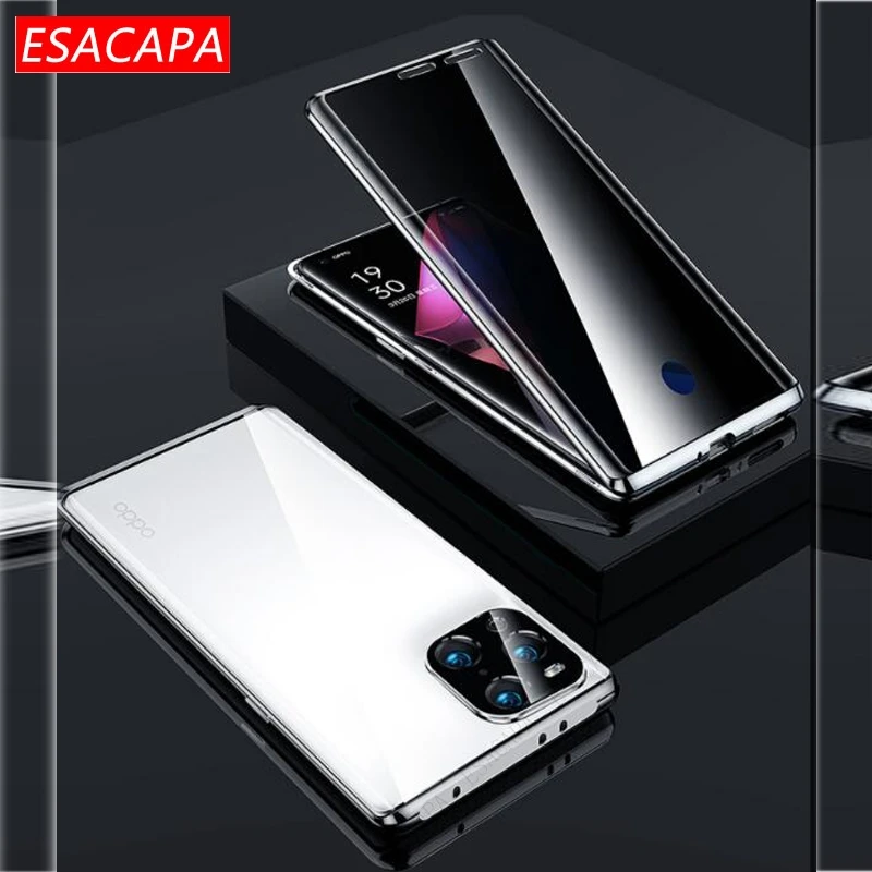 

360 антивирусный магнитное чехол для телефона для OPPO Find X3 Pro двухсторонние закаленные Стекло Защитная крышка для найти X3