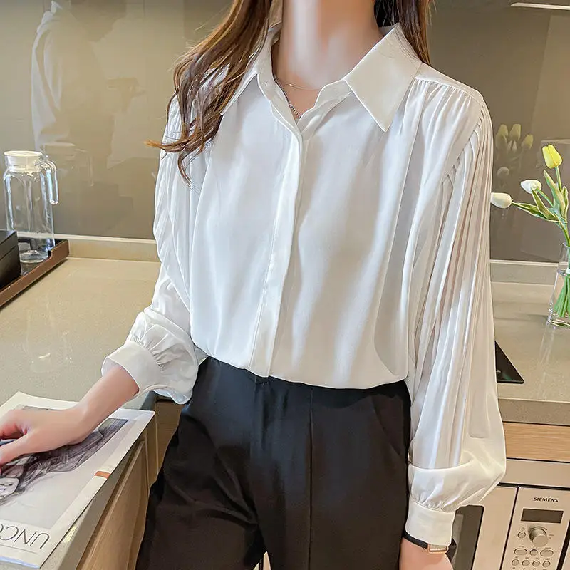 

Chiffon Blouse Women Elegant Fashion Long Sleeve Shirts Blouses Roupas Femininas Casual Ladies Tops Blusas Ropa Mujer XXL Q4034