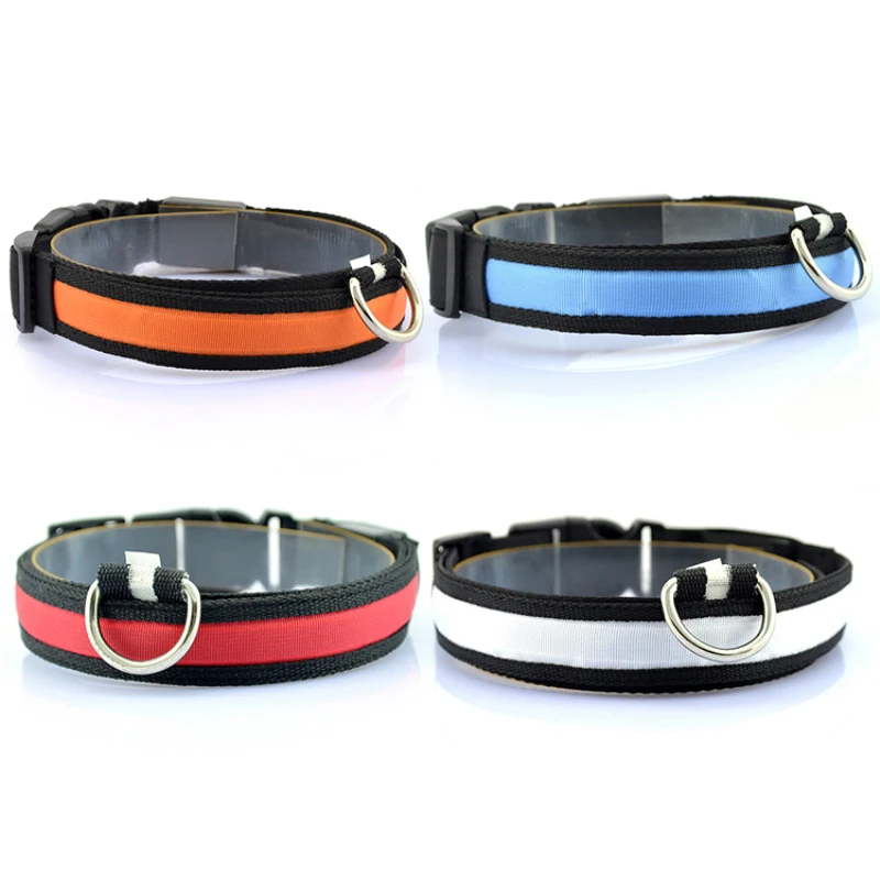 1 шт нейлон светодиодный ошейник с лампой ночь Безопасность мигающий светится в