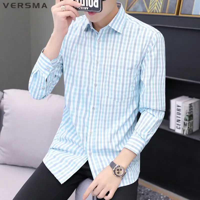 Рубашка мужская приталенная из хлопка с длинным рукавом в красную клетку |