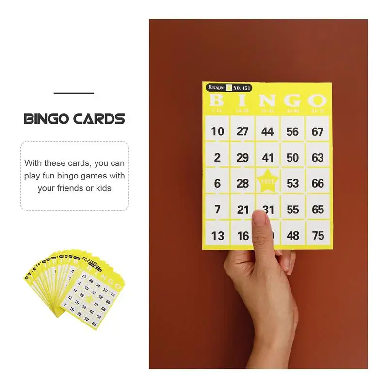 

Bingo Game Card Creative Lottery Card Bingo Paper Game Cards for Friend (Yellow)