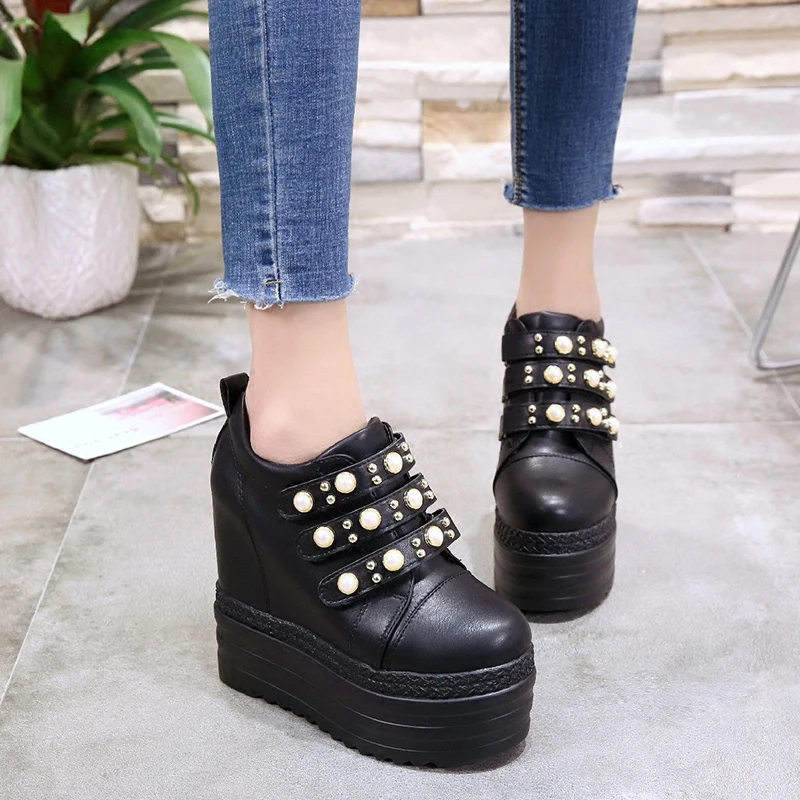 2020 Осенние зимние женские полусапожки Ботинки на высоком каблуке и платформе