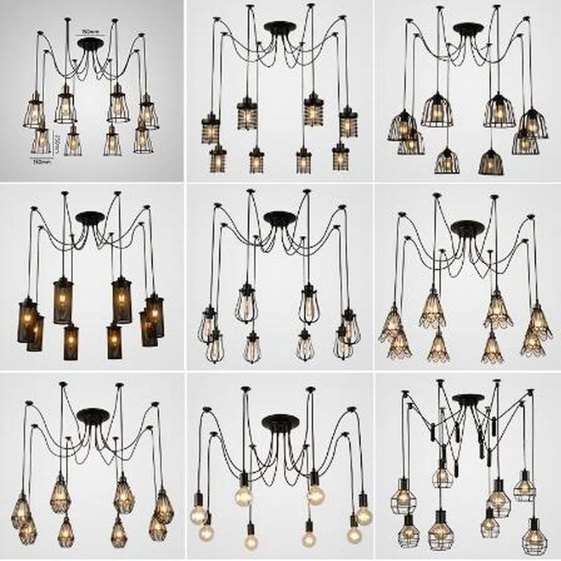 Винтажные подвесные светильники в виде паука лампа E27 промышленное освещение