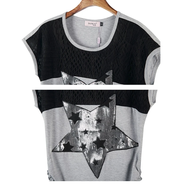 

2021 fashion cotton T-shirt women's short sleeve summer new Korean women's stitching loose plus size round neck shirt T-shirt