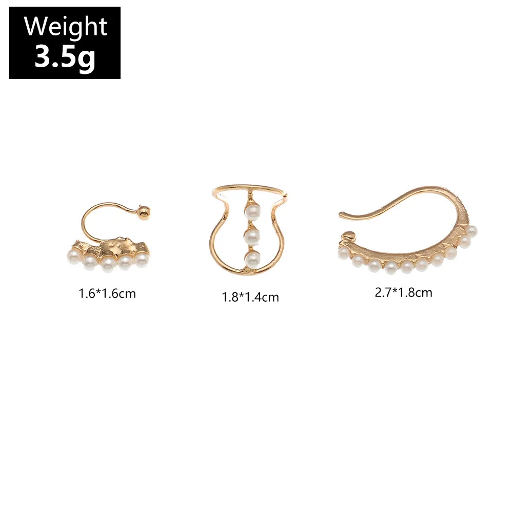 

Punk Rock Gold Color Clip Earrings No Piercing Trendy Link Chain Earcuffs Statement Cartilage Earrings for Women Party Jewelry