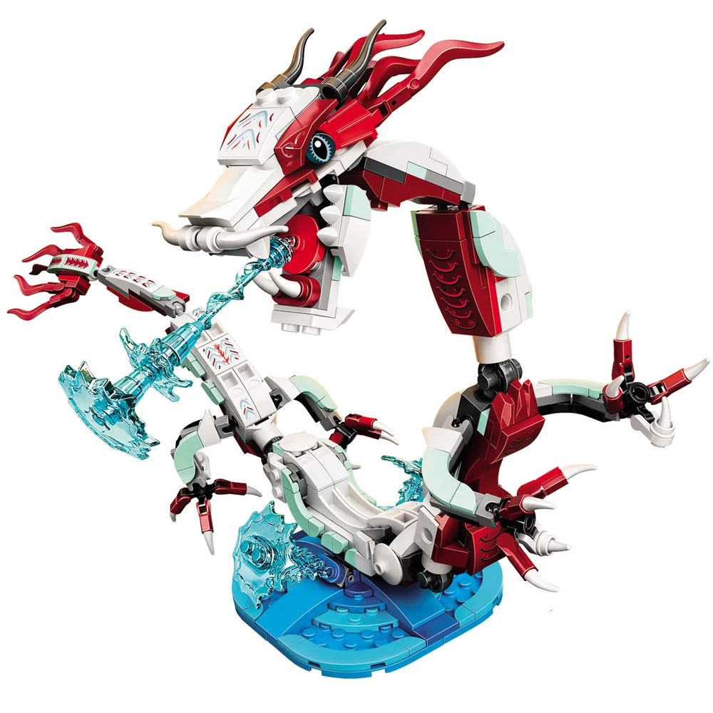 

2022 New 424Pcs Battle at the Ancient Village Dragon Model Building Blocks Bricks SHANG CHI Super Figures Toy for Children Gift