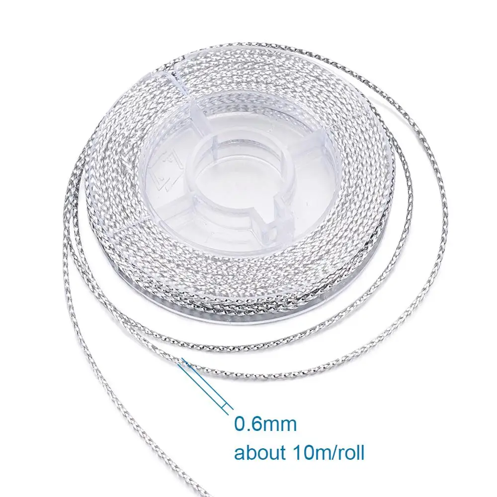 10 м/рулон проволока для бисероплетения неэластичная нить цвет серебристый 0 6