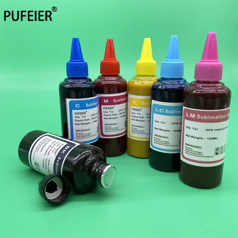 6 бутылок стандартные сублимационные чернила с термопрессом для струйного
