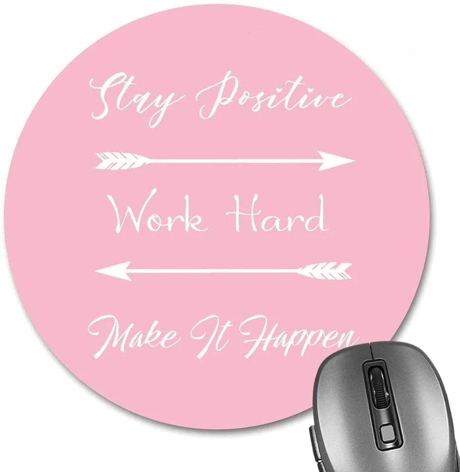 

Knseva Blue Polka Dot Print Art Round Mouse Pad, Boho Navy Blue Dots and White Design Circular Mouse Pads Cute Mat for Office