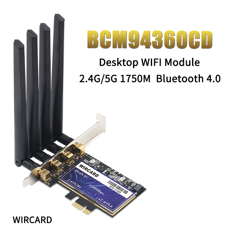 Карта Wi-Fi для настольного ПК 1750 Мбит/с PCIe BCM94360CD Hackintosh 802.11ac BT 4 0 двухдиапазонный