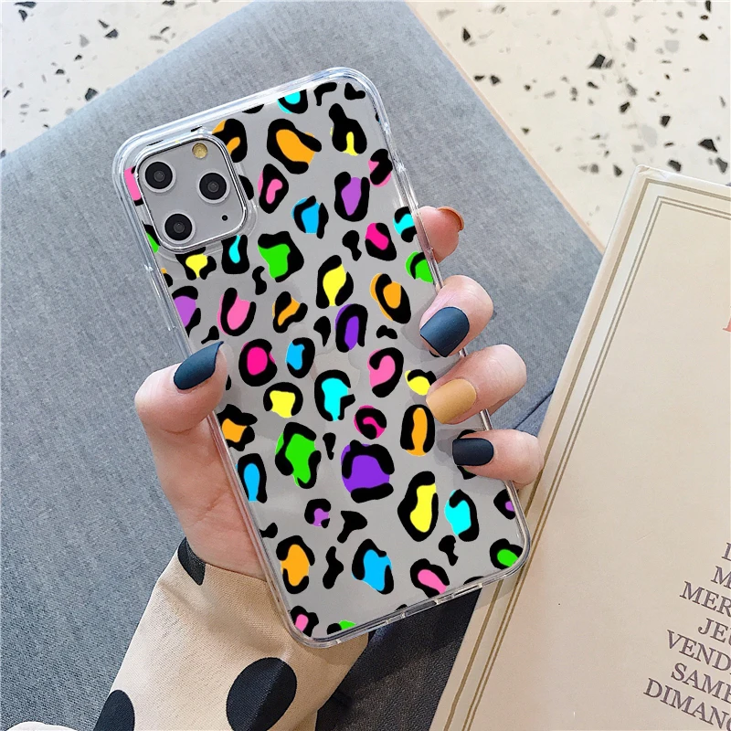 Мягкий чехол для iphone 11pro max 12pro 12mini 7 8 plus xr xs из ТПУ с леопардовым принтом и пантерой