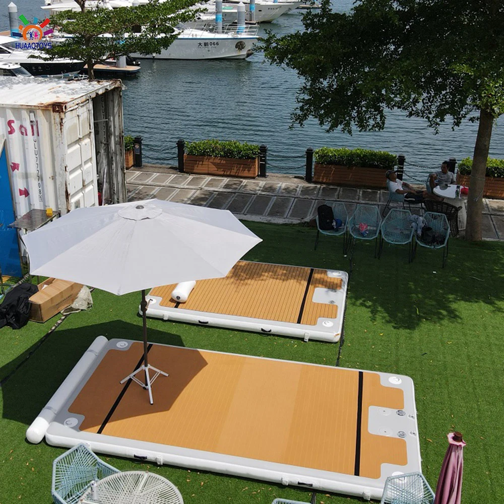 Продажа 4x2x0,2 м коврик для воды DWF, для отдыха, надувная палуба, надувная платформа, плавучий Понтонный док для струйного катания на лыжах