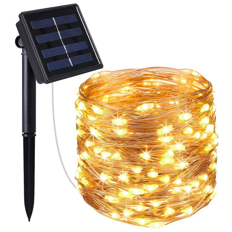Solar Powered String Lights 10/20M 100/200LED Copper Wire Outdoor Fairy Light for Christmas Garden Home Holiday Decorations Lamp