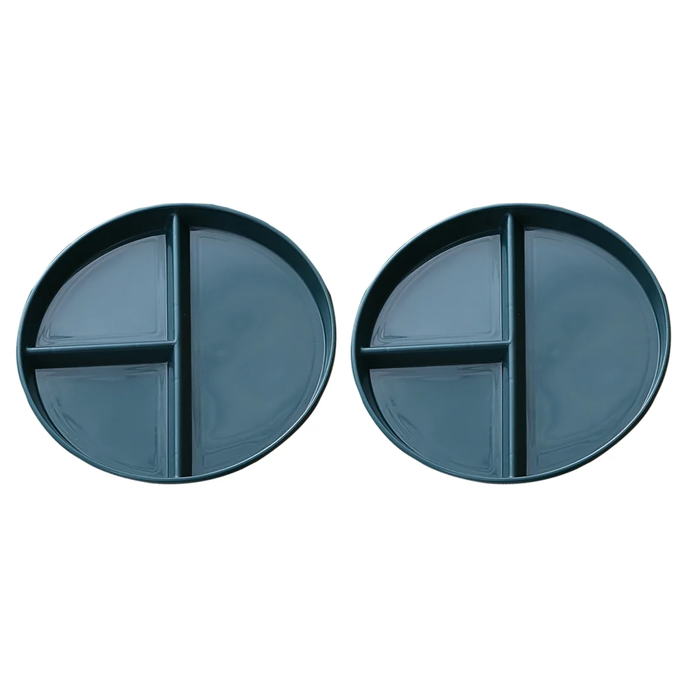 

Красивые тарелки из полипропилена с тремя отделениями, тарелки для завтрака, разделенные Тарелки (темно-синие), 2 шт.