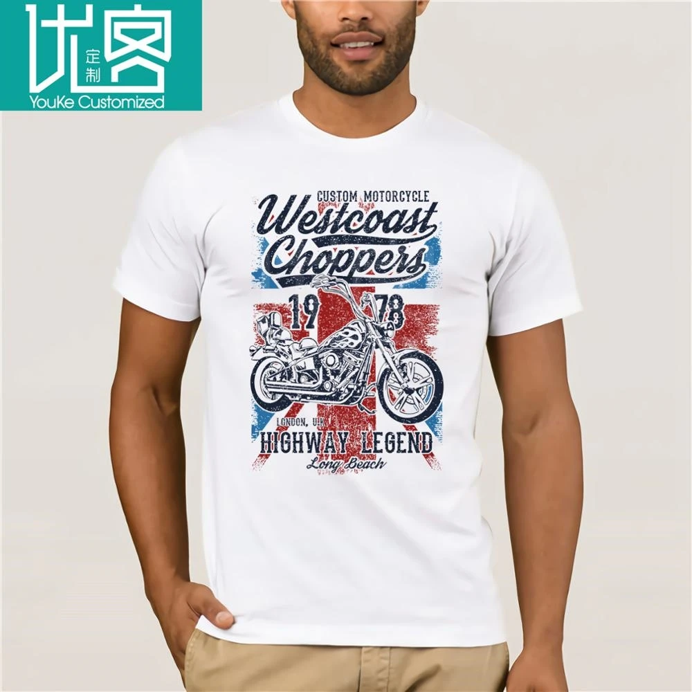 Футболка Divertente Uomo Maglietta Con Stampa Motori West Coast Choppers настроенная Мужская футболка с