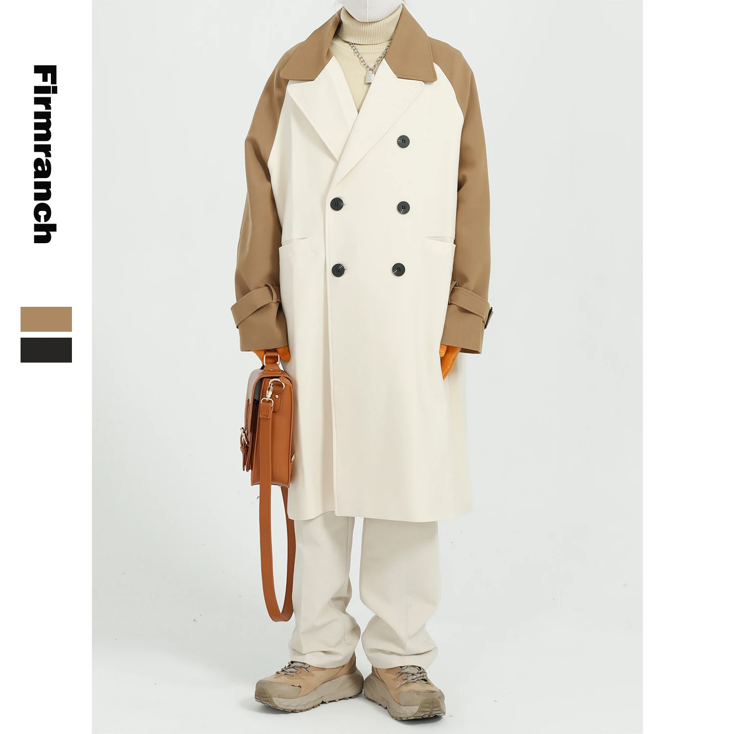 

Куртка-ветровка Мужская/Женская длинная свободного покроя, контрастных цветов