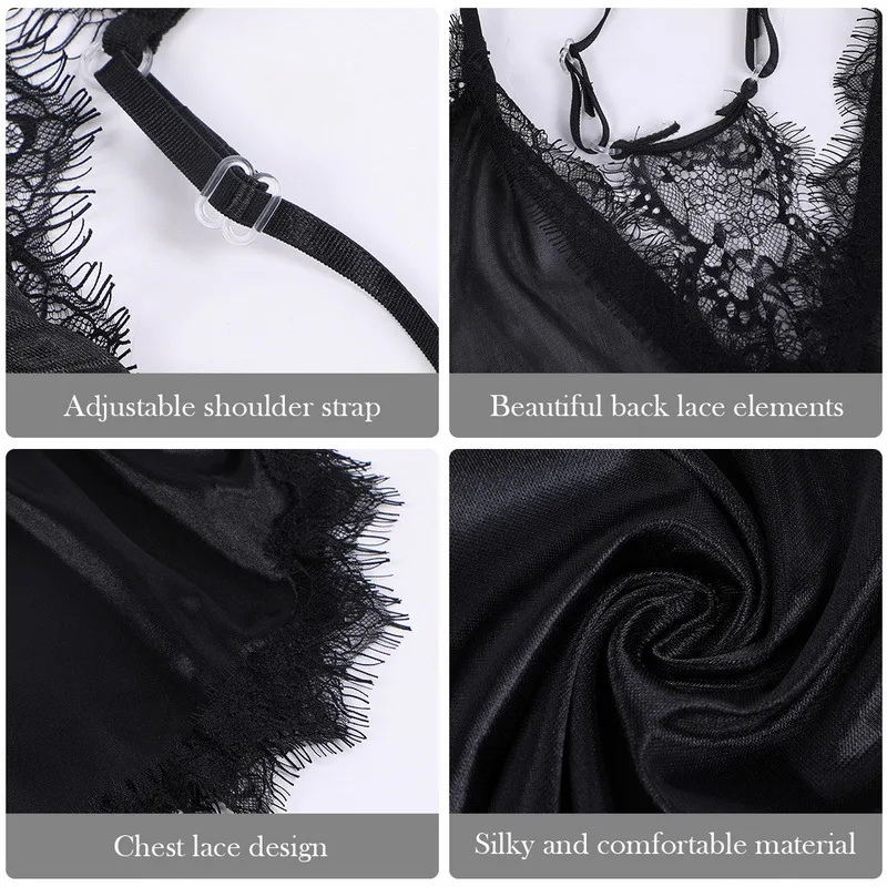 

Lace thin shoulder strap ladies pajamas set sexy casual V-neck women's pajamas two-piece sexy ladies lace underwear shorts set