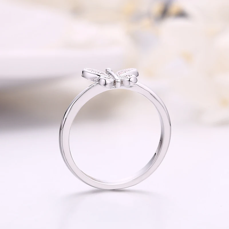 PHOEBEJEWEL Новая серебряная бабочка палец кольца для женщин Рождество День рождения