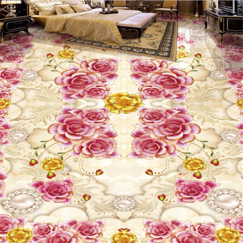 Wellyu пользовательские украшения для пола 3D обои мраморная плитка рельефный